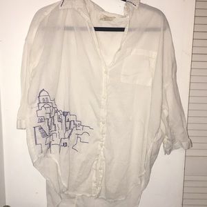 xs button down with stitching